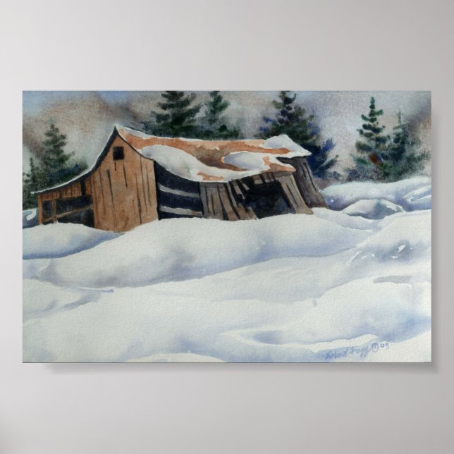 Poster Mini-affiche du paysage hivernal (Devant)