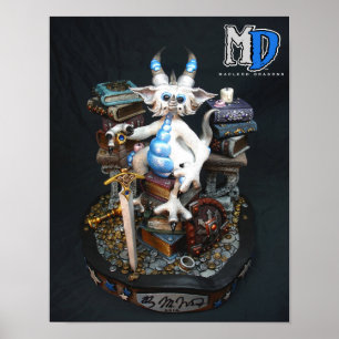 Poster Mini-affiche MD White Dragon 11 po x 14 po