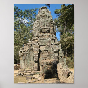 Poster Mini Bayon ... Ta Prohm, Angkor Wat, Cambodge