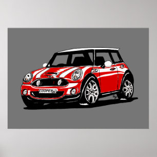 Poster Mini Cooper S R56 Conception automobile/voiture Ic