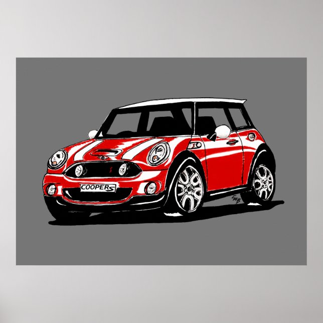 Poster Mini Cooper S R56 Conception automobile/voiture Ic (Devant)