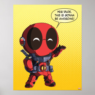 Poster Mini Deadpool en armure