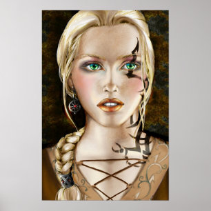 Poster Mini fille tatouée