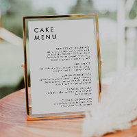 Mini-Mariage Dessert Bar Cake Menu Sign