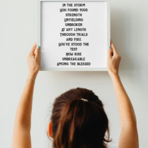 Poster Mini poème inspirant indestructible