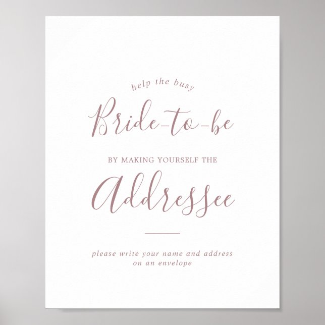 Poster Mini-Rose Gold Adresse et enveloppe Signe (Devant)