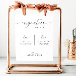 Poster Mini signature Boire Cocktail Bar Menu Signal