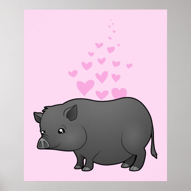 Poster Miniature Cochon Love (Devant)
