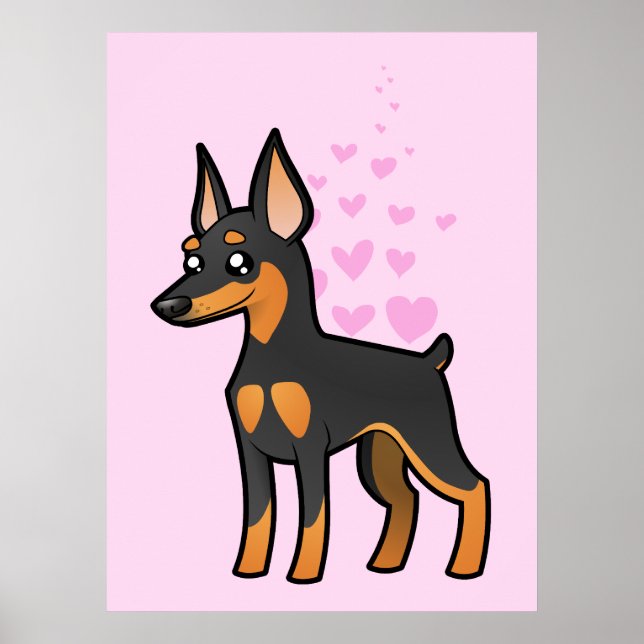 Poster Miniature Pinscher / Manchester Terrier Love (Devant)