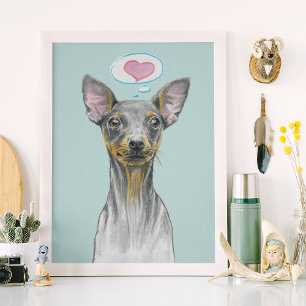 Poster Miniature pinscher Portrait de chien adorable chio