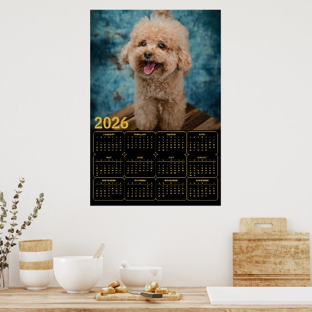 Poster Miniature Poodle 2026 Calendar (Cuisine)