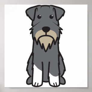 Poster Miniature Schnauzer Dog Cartoon