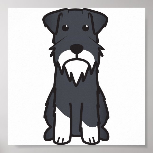 Poster Miniature Schnauzer Dog Cartoon (Devant)