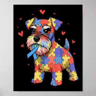 Poster Miniature Schnauzer Puzzle Sensibilisation à l'aut