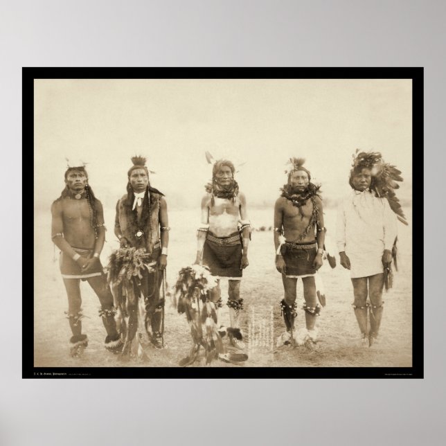 Poster Miniconjou Danseuses indiennes d'herbe SD 1890 (Devant)