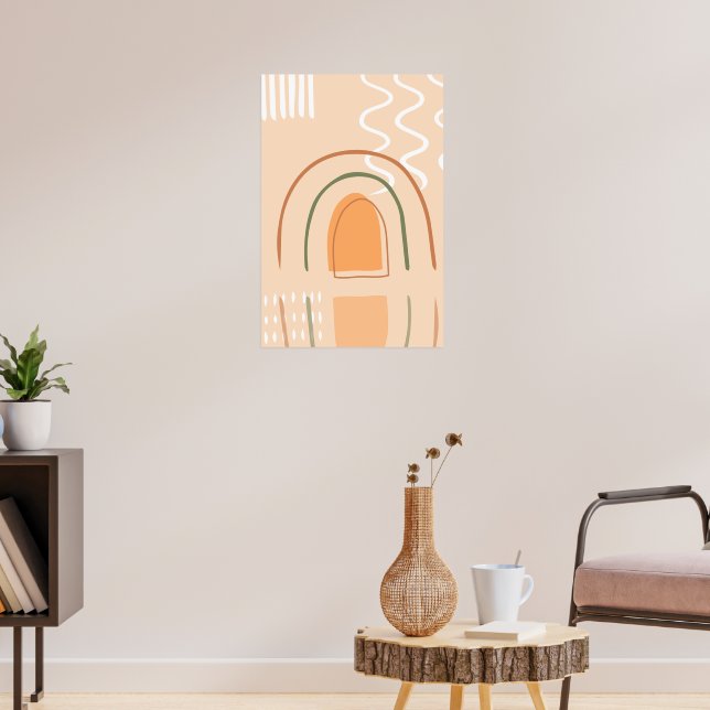 Poster minimal Arc Abstrait Boho Tones Terrestres (Salon 3)