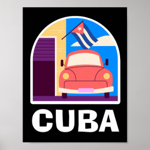 Poster Minimal Cuba Island Voyage Vintage Rétro