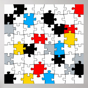 Poster Minimal De Stijl Jigsaw Puzzle Color Composition