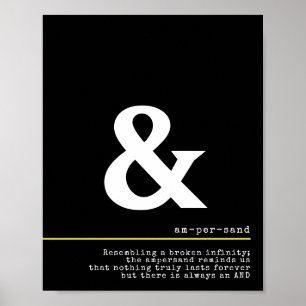 Poster minimal de typographie blanche d'Ampersand
