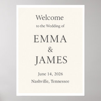Poster Minimal Elegant Wedding Welcome Sign | Editable 18