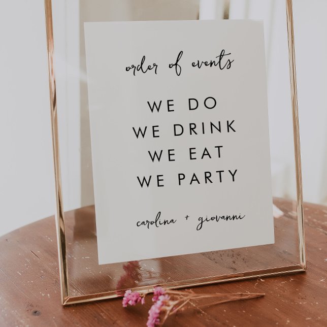 Poster Minimal moderne | Bienvenue du Mariage Monogramme (Créateur téléchargé)