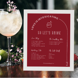 Poster Minimal moderne Signature Mariée & Salle Boisson