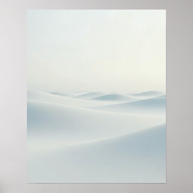 Poster Minimal Winter Snow Landscape Art Print (Devant)