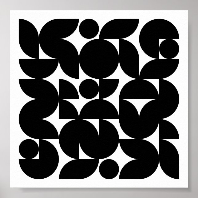 Poster minimalisme moderne noir et blanc motif (Devant)