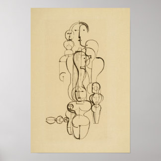 Poster Minimalist Abstract Figurative Line Drawing  Vinta
