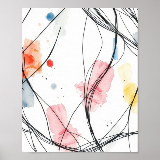 Poster Minimalist Abstract Line Drawing Prints  (Devant)