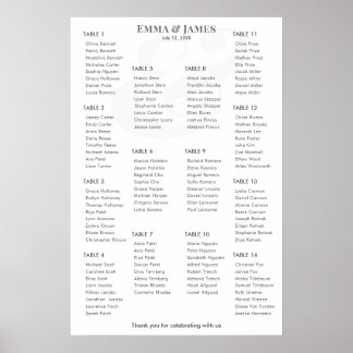 Poster Minimalist Ampersand Wedding | Seating Chart 14
