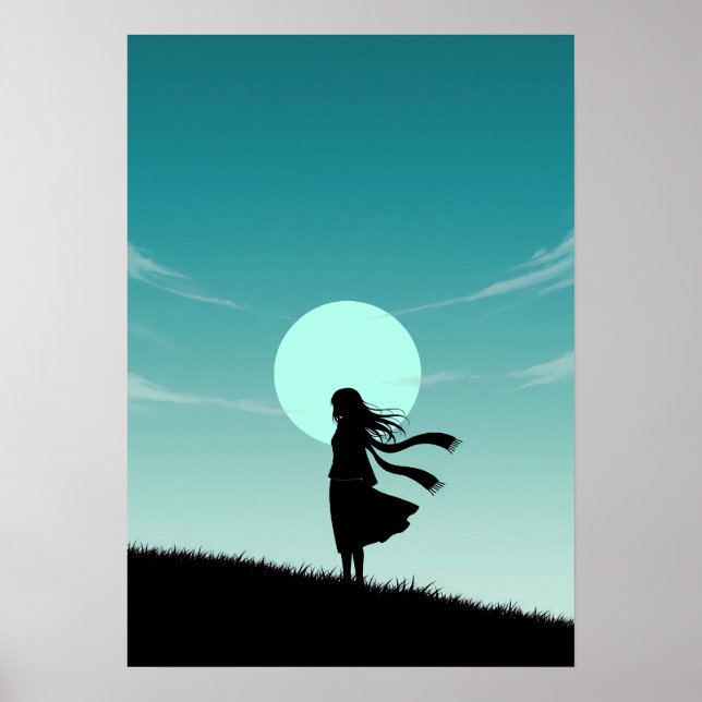 Poster Minimalist Anime Girl (Devant)