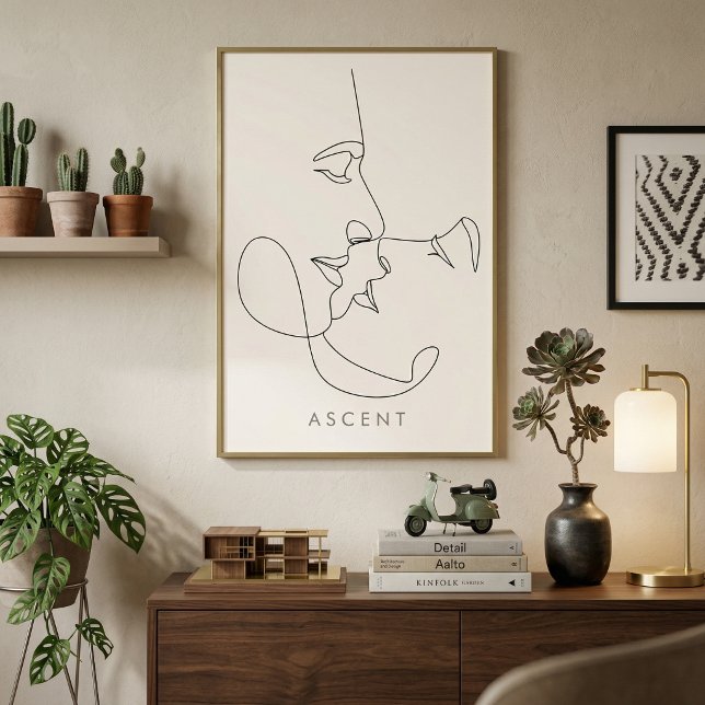 Poster Minimalist 'ASCENT' Architectural Line Art - Moder (Minimalist 'ASCENT' Architectural Line Art - Modern Ivory Wall Decor)