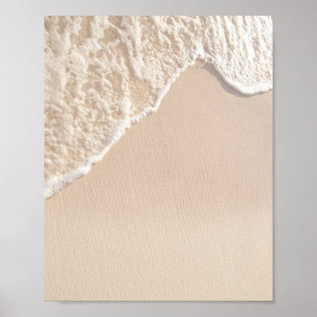 Poster Minimalist Beach Wave Ocean Sand (Devant)