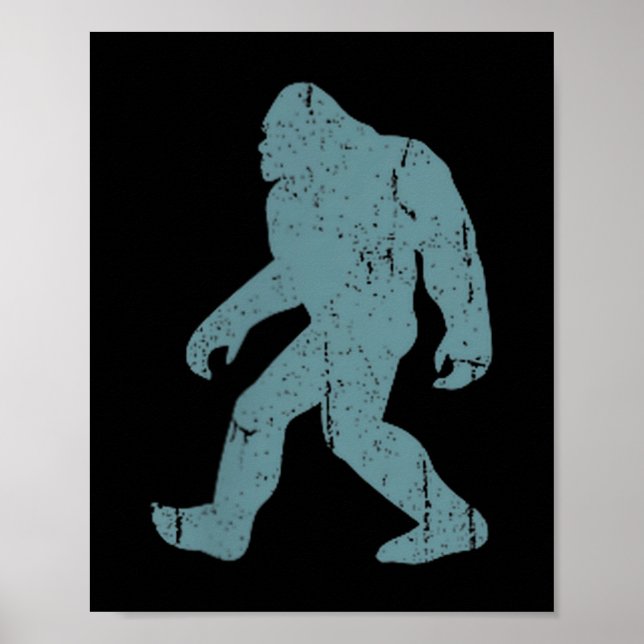 Poster Minimalist Bigfoot Cket Logo Sasquatch Cryptid Coo (Devant)