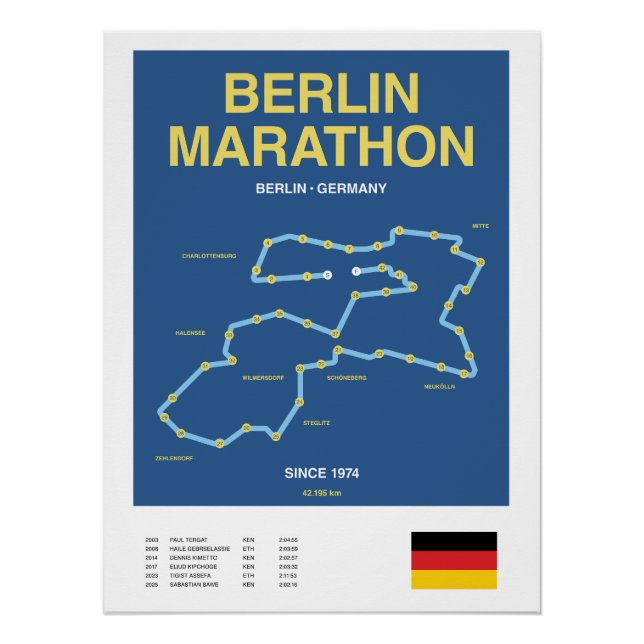 Poster Minimalist Boston Marathon Line Print (Devant)
