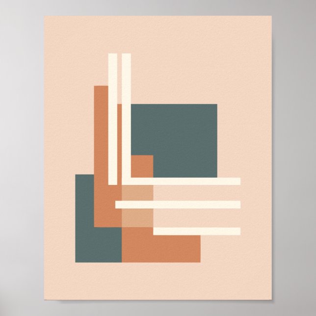 Poster Minimalist Geometric Blocks and Lines (Devant)
