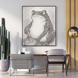 Poster Minimalist Japanese Frog Art Print | Matsumoto