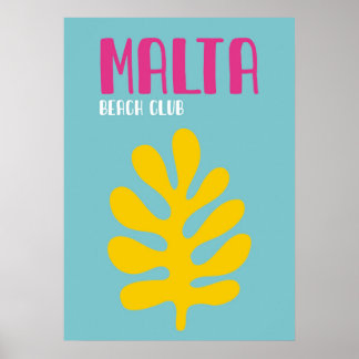 Poster Minimalist Malta Coastal Decor