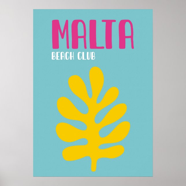 Poster Minimalist Malta Coastal Decor (Devant)