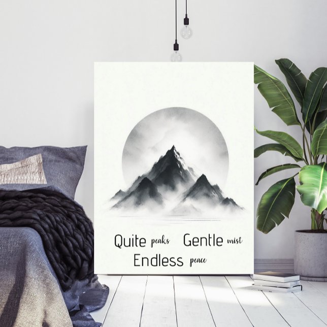 Poster Minimalist Misty Mountain Silhouette Wall Art (Créateur téléchargé)