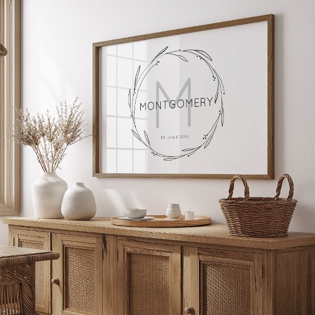 Poster Minimalist Modern Custom Name Sign Wedding Gift (Créateur téléchargé)