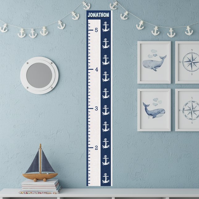 Poster Minimalist Navy Nautical Kids’ Growth Chart ID836 (Créateur téléchargé)