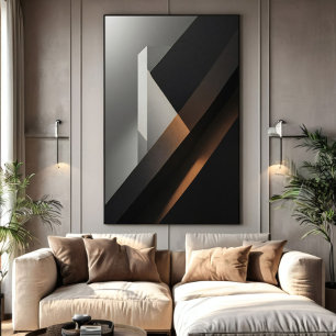 Poster Minimaliste Abstrait Béton Sombre