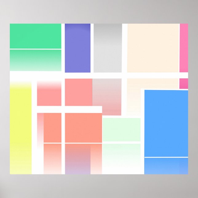 Poster minimaliste Abstrait en couleur (Devant)