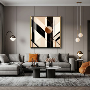 Poster Minimaliste Abstrait Géométrique avec Cercle