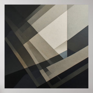 Poster Minimaliste Abstrait Neutre Rayure Diagonale