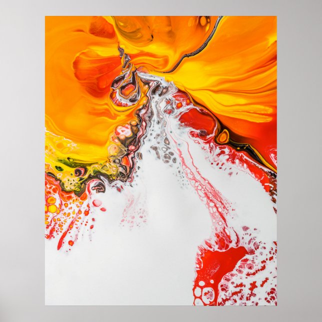 Poster Minimaliste Abstrait orange (Devant)