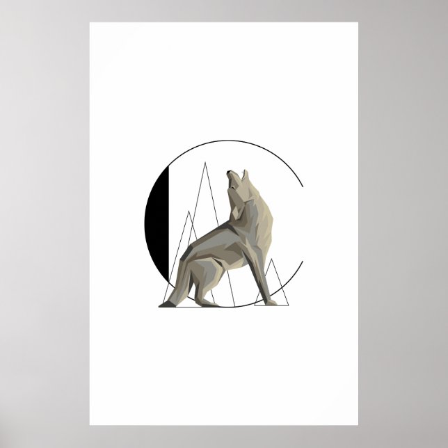 Poster minimaliste Coyote / Wolf C (Devant)