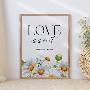 Poster Minimaliste Daisy Love est doux prendre un plaisir
